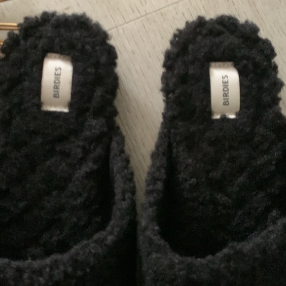 Birdies The‎ Lark Black Faux Shearling Slop-on Mules Size 9 slippers NWOT - Picture 6 of 12